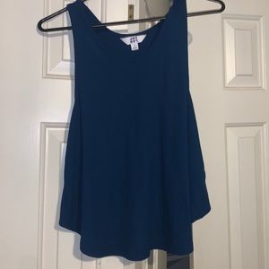 Blue workout tank top